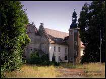 R�ckseite des Schlo� Neudeck im Ortsteil Neudeck. Das sehr h�bsche Schlo�, in idyllischer Lage an der Schwarzen Elster mit sch�nem Park, sucht derzeit einen P�chter z.B. als Reiterhof. 23.07.06