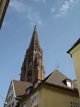 Freiburg/Breisgau,
der 116m hohe M�nsterturm,
wird der sch�nste Turm der Christenheit genannt,
bereits im Mittelalter vollendet,
2007