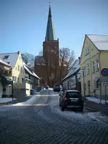 St.Marienkirche im Winter in Bergen/R�gen.