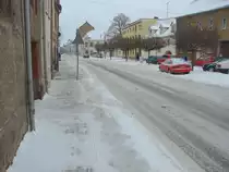 Laucha an der Unstrut - im Griff von Tief  Daisy  - Untere Hauptstra�e Richtung Markt - 09.01.2010
