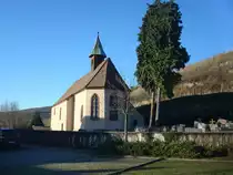 Ehemalige Pfarrkirche St.Vitus zu Wasenweiler/Kaiserstuhl,
sp�tgotische Saalkirche aus dem 13.+14.Jahrhundert,
mit Freskenzyklen aus dem 15.+16.Jahrhundert,
Dez.2009
