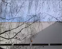 Wei�enhofsiedlung: R�ckseite des Zweifamilenhauses von Le Corbusier. 25.02.2010 (Gisela)