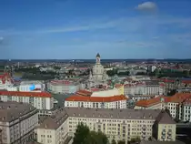 Dresden, Blick vom Rathausturm nach Nord,
auf die Frauenkirche, dahinter Dresden-Neustadt,
Okt.2009 