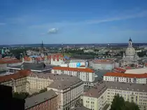 Dresden, Blick vom Rathausturm,
rechts die Frauenkirche,links Schlo� und Kathedrale,
Okt.2009