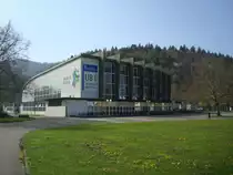 Freiburg im Breisgau,
die alte Stadthalle von 1955, damals in nur 132 Tagen erbaut,
steht unter Denkmalschutz, beherbergt z.Z.die
Unibibliothek,
April 2010