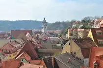 Diese Aufnahme entstand am 17.04.2010 von der Terasse der Albrechtsburg Mei�en. Blick �ber die D�cher der Altstadt - im hinteren Teil die Frauen-
kirche.