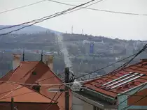 UltraZoom Foto von dem Autobahnausgang (nr. 58).  Foto: P�cs, Ungarn. April 2010