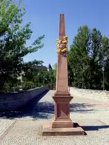 Postmeilens�ule an der alten Elsterbr�cke, Plauen/Vogtland