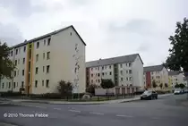 Blick auf Modernesierte Wohnanlage der Lehrter Wohnungsbau, am 23.Juli 2010, von der Feldtra�e in 31275 Lehrte ausgeshen am 23.05.10