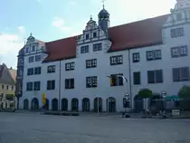 Torgau an der Elbe,
das Rathaus am Marktplatz wurde 1563-1578 im Renaissancestil erbaut,
Juni 2010