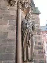 Eingang der Johanniskirche von Saarbr�cken. Die Aufnahme des Foto war am 05.08.2010.