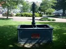 Freudenstadt im Schwarzwald,
das ist einer von mehreren Brunnen auf Deutschlands gr��tem Marktplatz,
Aug.2010