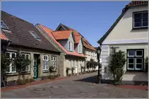 Typische Geb�ude in der malerischen Fischersiedlung Holm in Schleswig. 07.08.2010