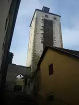 Horb am Neckar, der Schurkenturm ist der Bergfried der ehemaligen Burg Hohenberg, steht an der h�chsten Stelle der Stadt, diente im 18.und 19.Jahrhundert als Gef�ngnis, Okt.2010