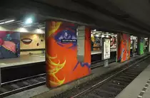 Grafftikunst in der U-Bahn-Station  Sedanstra�e Lister Meilem der �stra im Hannover. Foto  vom 31.10.2010.