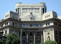 Imposantes Geb�ude der  Caixa Catalunya  an der  Placa Antoni Maura  - in der �stlichen Altstadt von Barcelona. 31.7.2008