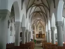 K�nigseggwald in Oberschwaben, der Innenraum der sp�tgotischen Pfarrkirche St.Georg, Aug.2010