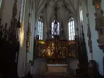 Blaubeuren, der 1491-99 entstandene Chor der Klosterkirche geh�rt zu den pr�chtigsten sp�tgotischen Ausstattungen die fast vollst�ndig erhalten sind, der Altar von 1493 z�hlt zur Ulmer Schule, Sept.2010
