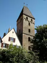 Ulm, der Metzgerturm, 36m hoch, 1345 als s�dliches Stadttor der Stadtbefestigung erbaut, Juni 2005