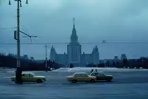 Die Lomonossow-Universit�t in Moskau im November 1981, einem kalten und grauen Wintertag.