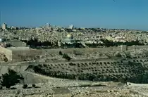 M�chtige Mauern umgeben die Altstadt von Jerusalem - Dezember 1984