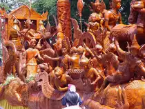 Details eines Motivwagens bei dem Umzug in der Stadt Buri Ram am 29.07.2007