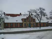 Grevesm�hlen; Blick von der Kreisverwaltung (Malzfabrik) zum St.-Georgs-Stift in die L�becker Stra�e. [03.01.2010]
