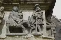 Detail des Kalvarienberges von Guimiliau am 22.07.2009: Die Flucht nach �gypten in Granit gemei�elt