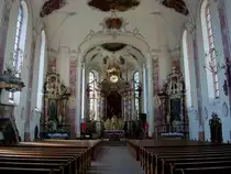 Ettenheim, der barocke Innenraum der Stadtpfarrkirche St.Bartholom�us, Mai 2010