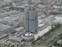 Das M�nchener BMW Werk von Olympia Turm aus fotografiert am 10.08.06