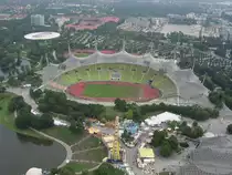 Das M�nchener Olympia Stadion von Olympia Turm aus fotografiert am 10.08.06