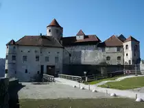 Burghausen, die Hauptburg aus dem 13.Jahrhundert, ist der �lteste Teil der l�ngsten Burganlage der Welt, April 2005