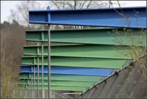 . Sporthalle  Auf dem Sch�ferfeld  in Lorch: Detailaufnahme des Tragwerks. 18.04.2010 (Matthias)