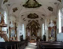 Riegel am Kaiserstuhl, Barock in sch�nster Form, der Innenraum der Kirche, Okt.2007