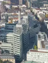 Das Wellenhaus in Frankfurt am Main von Maintower aus fotografiert am 31.10.10