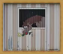 Garagentor mit Pferdemotiv, in Lehrte, fotogrfiert am 13.03.2011.