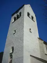 Sulzburg, der Turm der ehemaligen Klosterkirche St.Cyriak stammt aus dem 11.Jahrhundert und ist einer der �ltesten in S�d-Westdeutschland, M�rz 2011