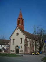 Freiburg-Wiehre, die Maria-Schutz-Kirche wurde 1885-89 erbaut, sie dient heute den orthdoxen Christen als Bet-und Begegnungsst�tte, M�rz 2011