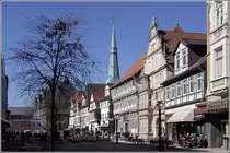 Blick durch die Osterstra�e in Hameln Richtung Markt. 24.03.2011