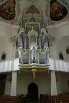 Wallfahrtskirche Mari� Geburt Witzighausen, Langhaus mit Orgel, 
Landkreis Neu-Ulm (15.01.2011)