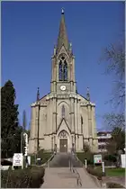 Die Stadtkirche von Bad Pyrmont steht oberhalb der Wandelhalle. 02.04.2011