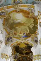 Klosterkirche Roggenburg, Deckengem�lde von Waldemar Kolmsperger, 
Landkreis Neu-Ulm (05.04.2011