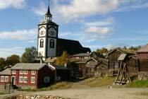 Blick von der Schmelzh�tte zur R�ros Kirke.