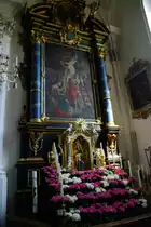 Violau, Wallfahrtskirche St. Michael, Gnadenaltar von 1729, ein 
Meisterwerk von Johann Georg Bergm�ller, Landkreis Augsburg (04.05.2011)