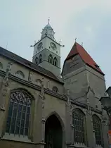 �berlingen am Bodensee, das M�nster St.Nikolaus, sp�tgotischer Bau von 1350-1576, Juli 2010
