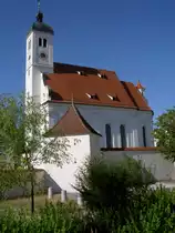 Haunsheim, Dreifaltigkeitskirche, erbaut 1606 bis 1609 nach Pl�nen von 
Joseph Heintz, Landkreis Dillingen (28.06.2011)