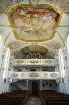 Gro�k�tz, Kirche St. Peter und Paul, Orgelempore, Landkreis G�nzburg 
(07.07.2011)