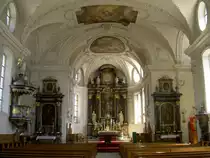 Gersau, Pfarrkirche St. Marcellus mit klassizistischen Alt�ren, 
Kanton Schwyz (09.08.2010)