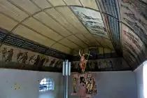 Bleibach im Elztal/Schwarzwald, der  Bleibacher Totentanz  in der Beinhauskapelle z�hlt zu den besonderen Kulturdenkmalen der Region, 33 Bilder mit Spruchb�ndern, 1723 gemalt von Johann Winter aus Waldkirch, Aug.2011