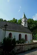Haigerloch, die Unterstadtkirche St.Nikolaus ist die �lteste Kirche im Ort und geht zur�ck auf das 12.Jahrhundert, Juli 2011